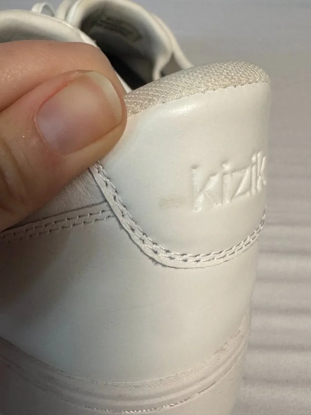 Men's 12 Kizik Oslo Hands-Free Sneakers White Leather Mesh Athletic Shoes